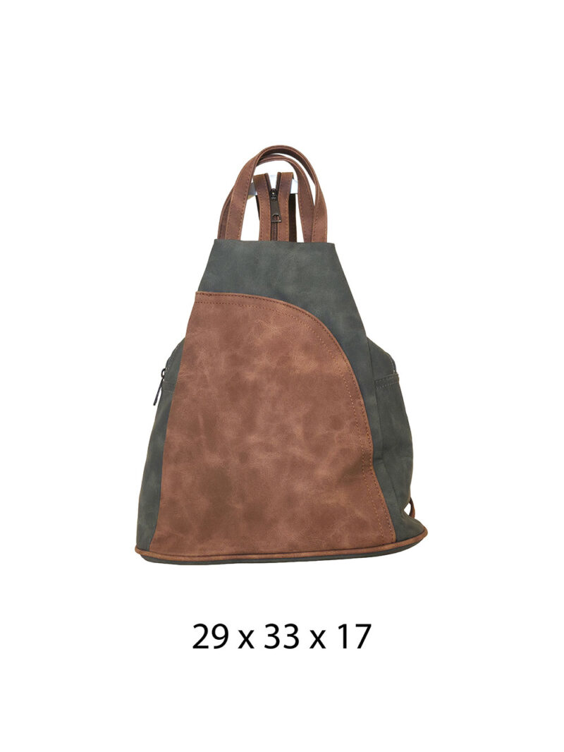 Torba 34 - ruksak suede bicolor - green