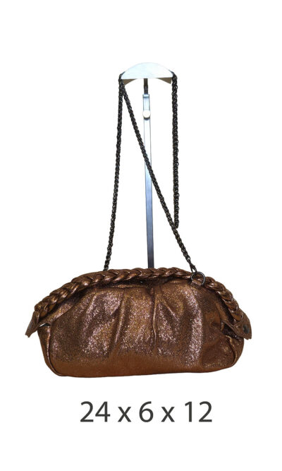 Torba 16 - small sparkly clutch - brown