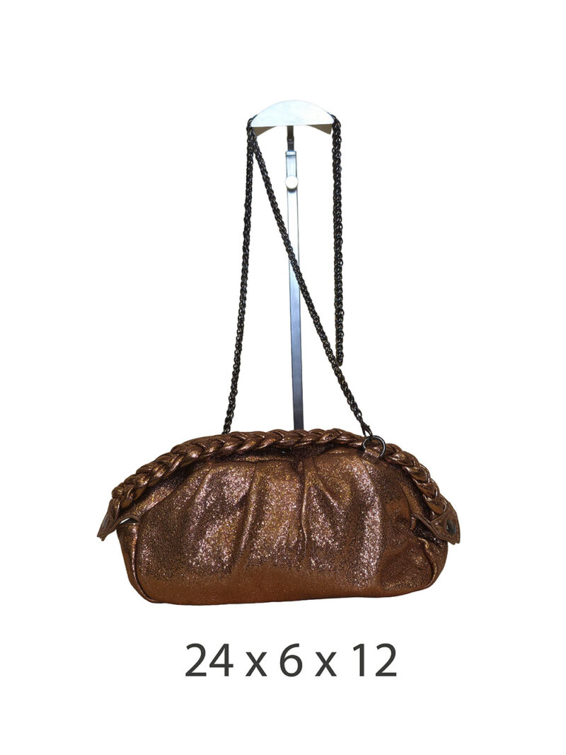 Torba 16 - small sparkly clutch - brown