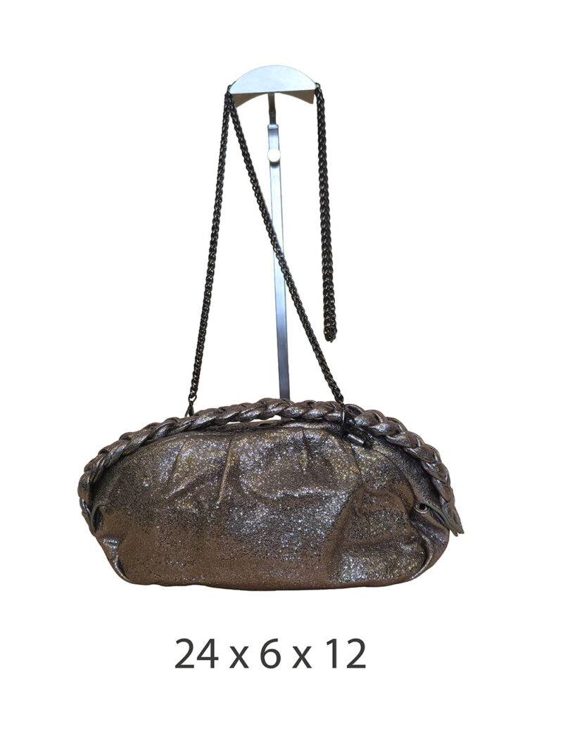 Torba 16 - small sparkly clutch - silver