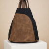 Torba 34 - ruksak suede bicolor - black/camel