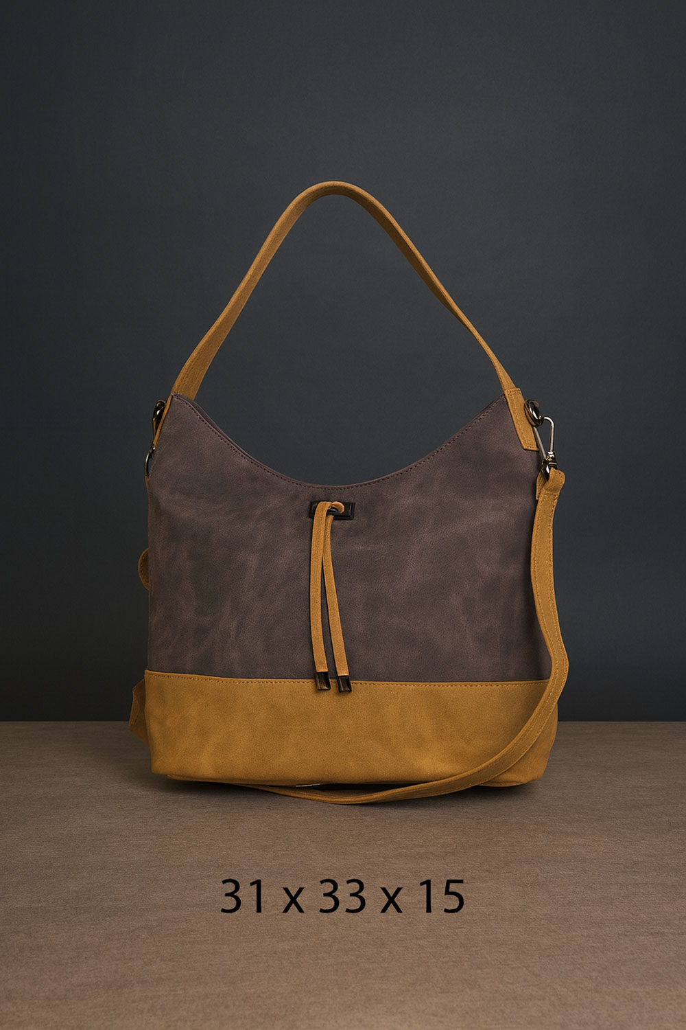 Torba 42 - vreća suede bicolor - coffee