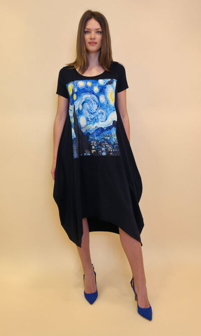 Haljina 27 Yavari - kratki rukav - navy - Van Gogh