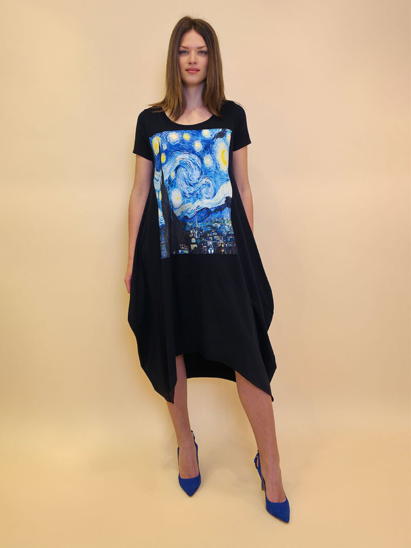 Haljina 27 Yavari - kratki rukav - navy - Van Gogh