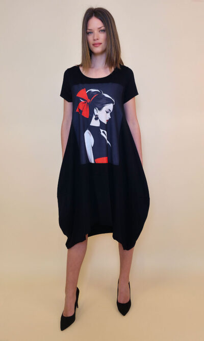 Haljina 27 Yavari - kratki rukav - black - Black red Girl