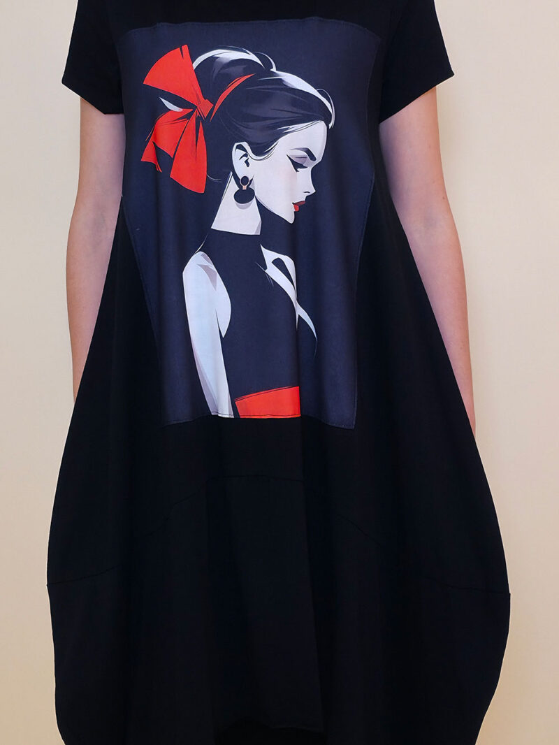 Haljina 27 Yavari - kratki rukav - black - Black red Girl