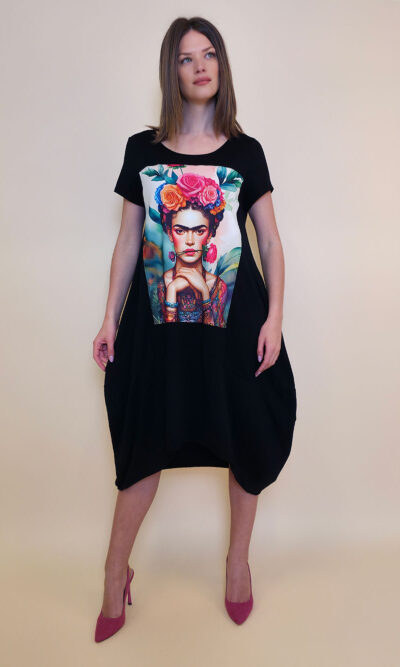 Haljina 27 Yavari - kratki rukav - black - Frida s Ružom