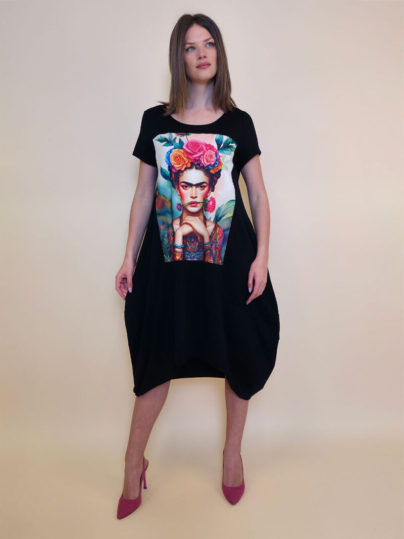 Haljina 27 Yavari - kratki rukav - black - Frida s Ružom