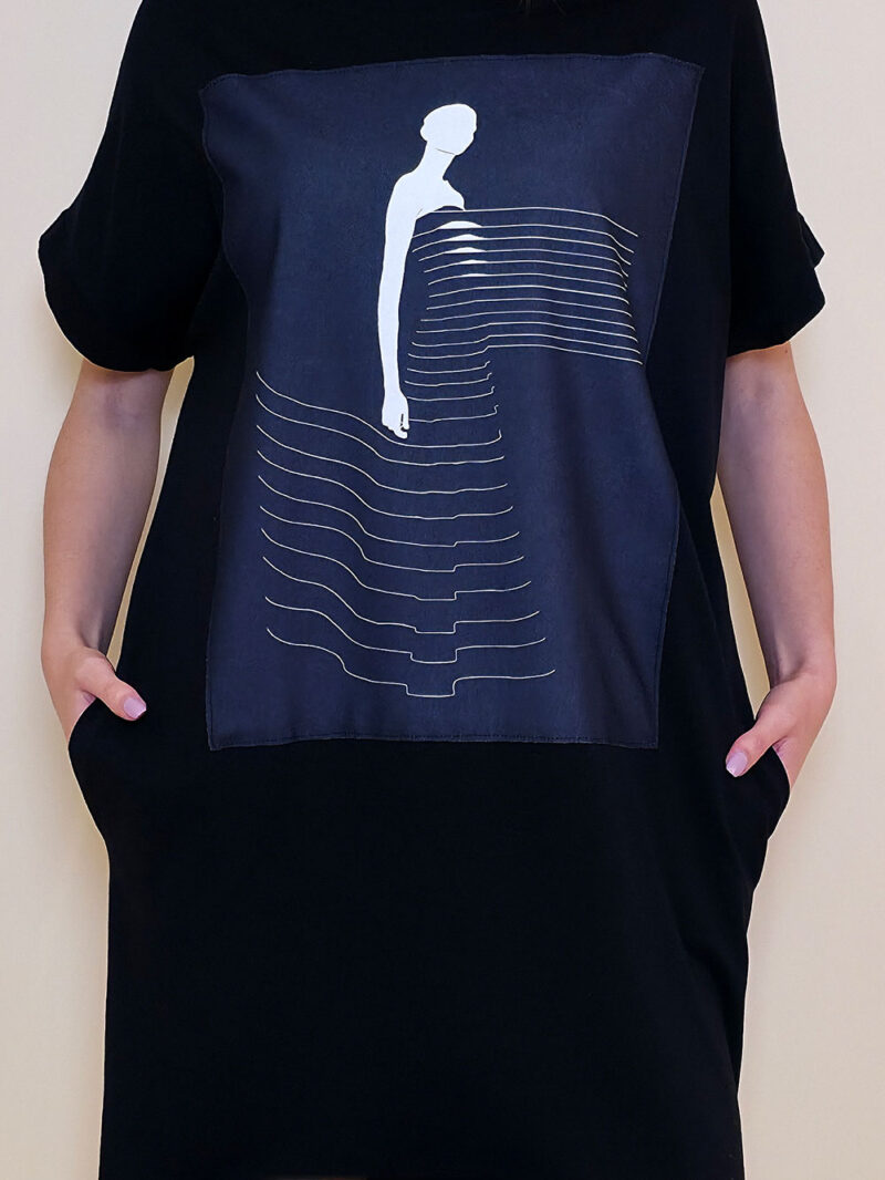 Haljina 24 Tigre - black - Odmotane pruge