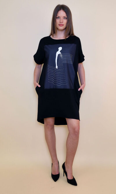 Haljina 24 Tigre - black - Odmotane pruge