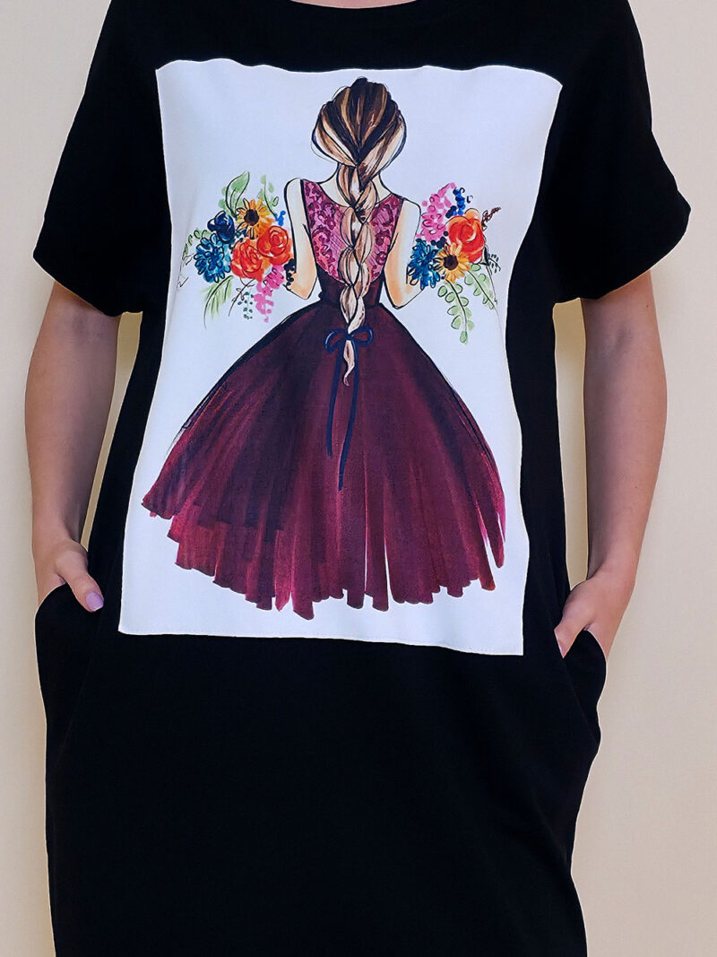 Haljina 24 Tigre - black - Bordo Haljina Leđa