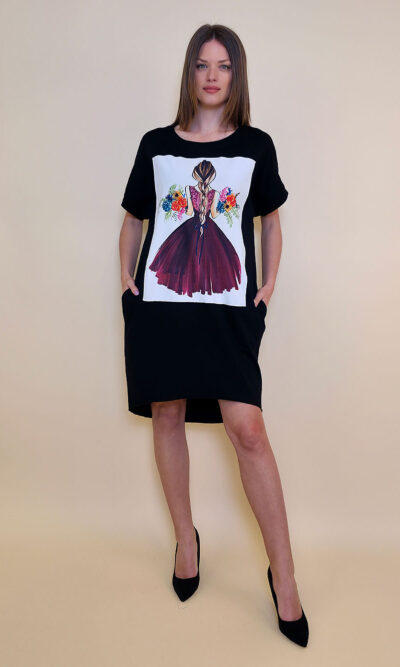 Haljina 24 Tigre - black - Bordo Haljina Leđa