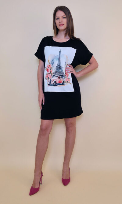 Haljina 23 Mayo - kratki rukav - black - Eiffel