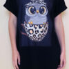 Haljina 23 Mayo - kratki rukav - black - Sovica animal cup black