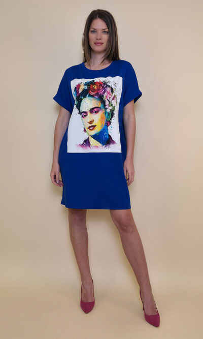 Haljina 23 Mayo - kratki rukav - royal - Frida Aquarelle