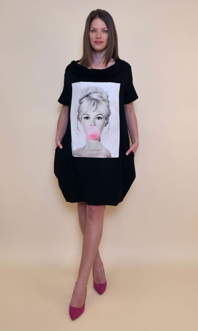 Haljina 29haljine print ElDorro - kratki  rukav - black - BB
