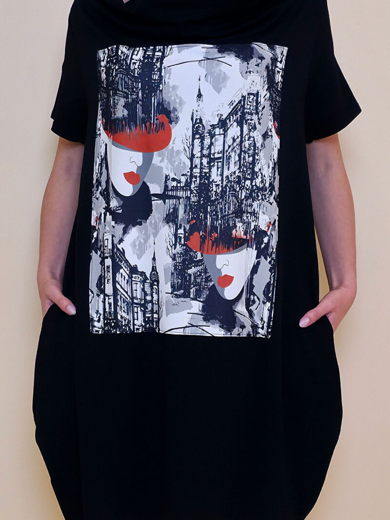 Haljina 29 ElDorro - kratki rukav - black - Grad lice