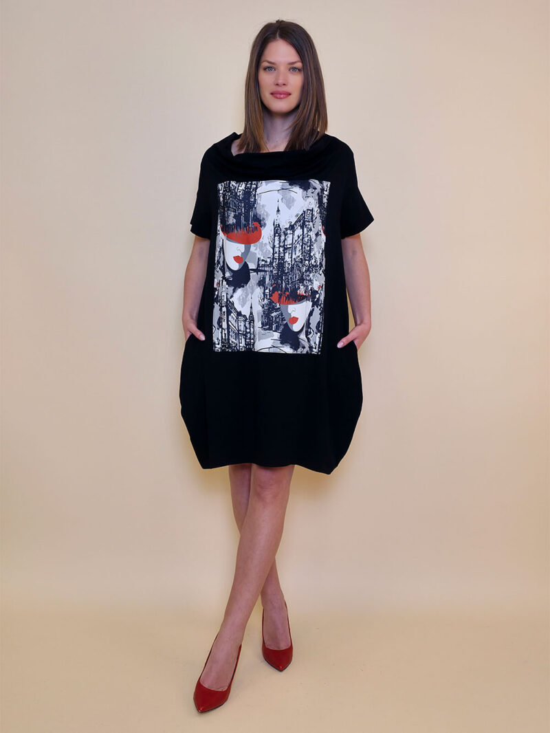 Haljina 29 ElDorro - kratki rukav - black - Grad lice