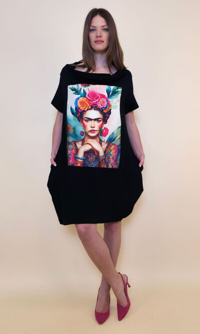 Haljina 29 ElDorro - kratki  rukav - black - Frida s Ružom
