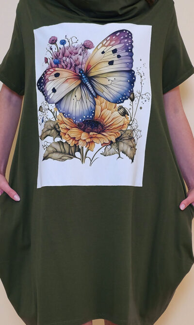 Haljina 29 ElDorro - kratki rukav - military - Butterfly