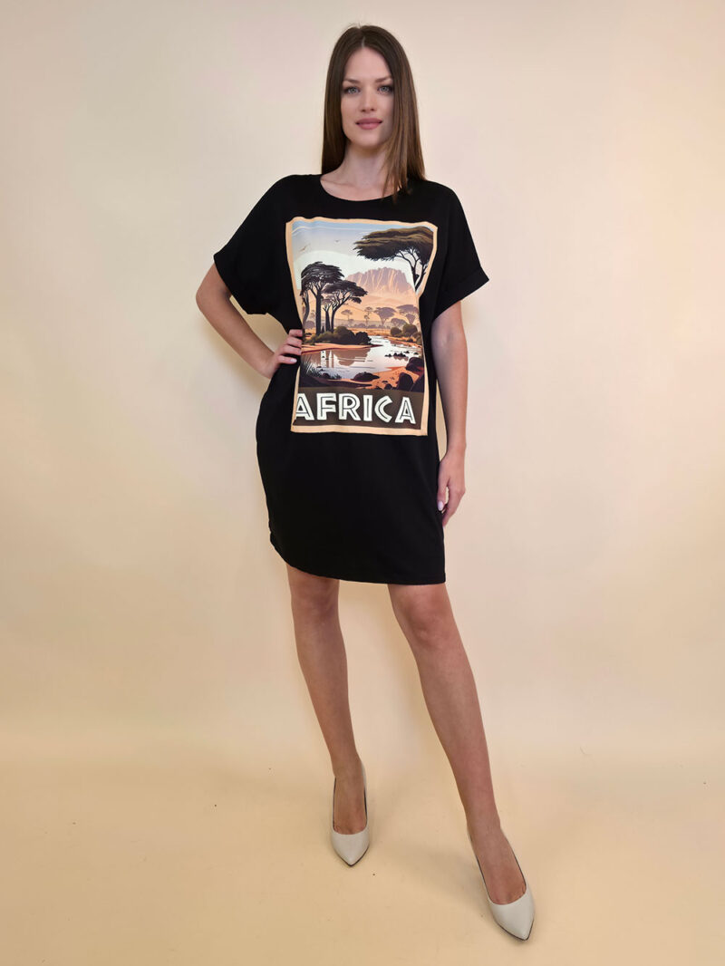 Haljina 23 Mayo - kratki rukav - black - Africa 2