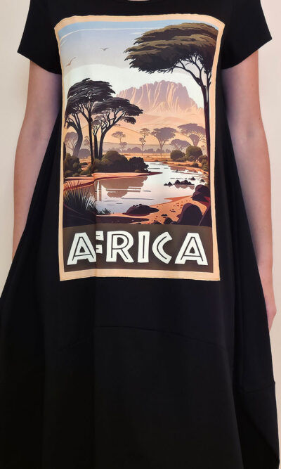 Haljina 27 Yavari - kratki rukav - black - Africa 2