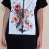 Haljina 23 Mayo - kratki rukav - black - Chello Floral