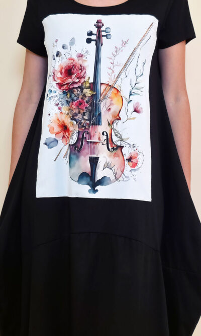 Haljina 27 Yavari - kratki rukav - black - Chello Floral