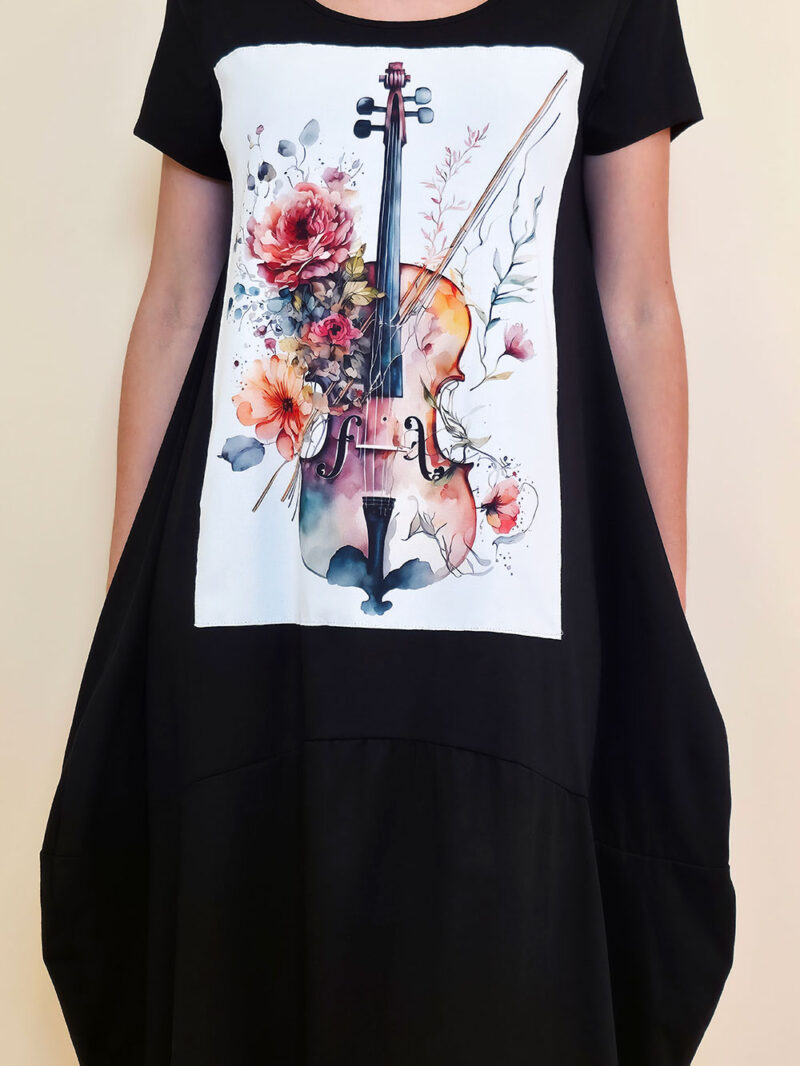 Haljina 27 Yavari - kratki rukav - black - Chello Floral