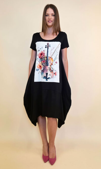 Haljina 27 Yavari - kratki rukav - black - Chello Floral