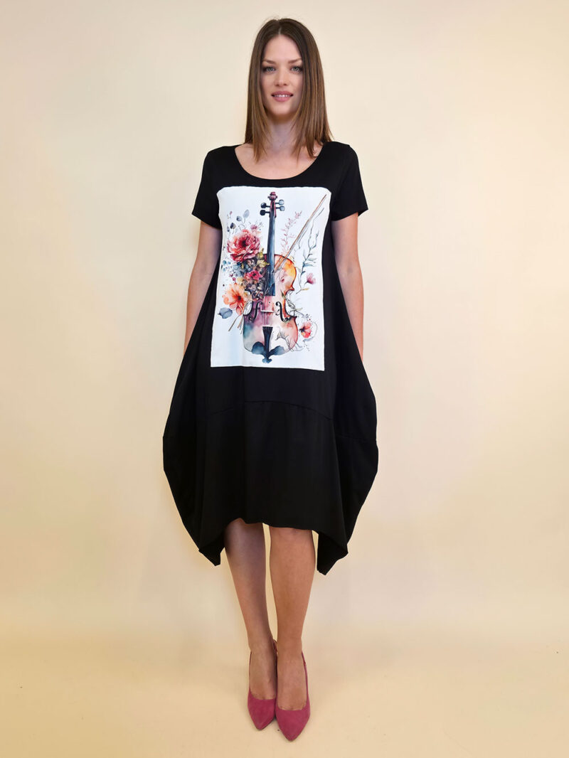 Haljina 27 Yavari - kratki rukav - black - Chello Floral