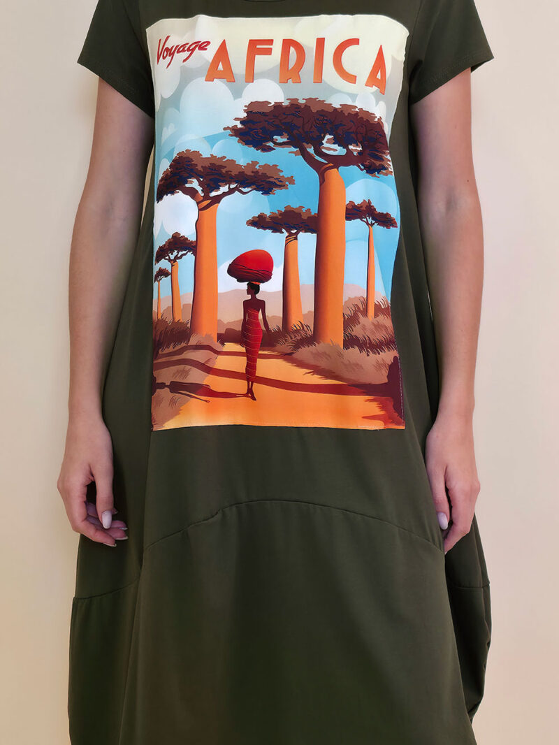 Haljina 27 Yavari - kratki rukav - military - Baobab