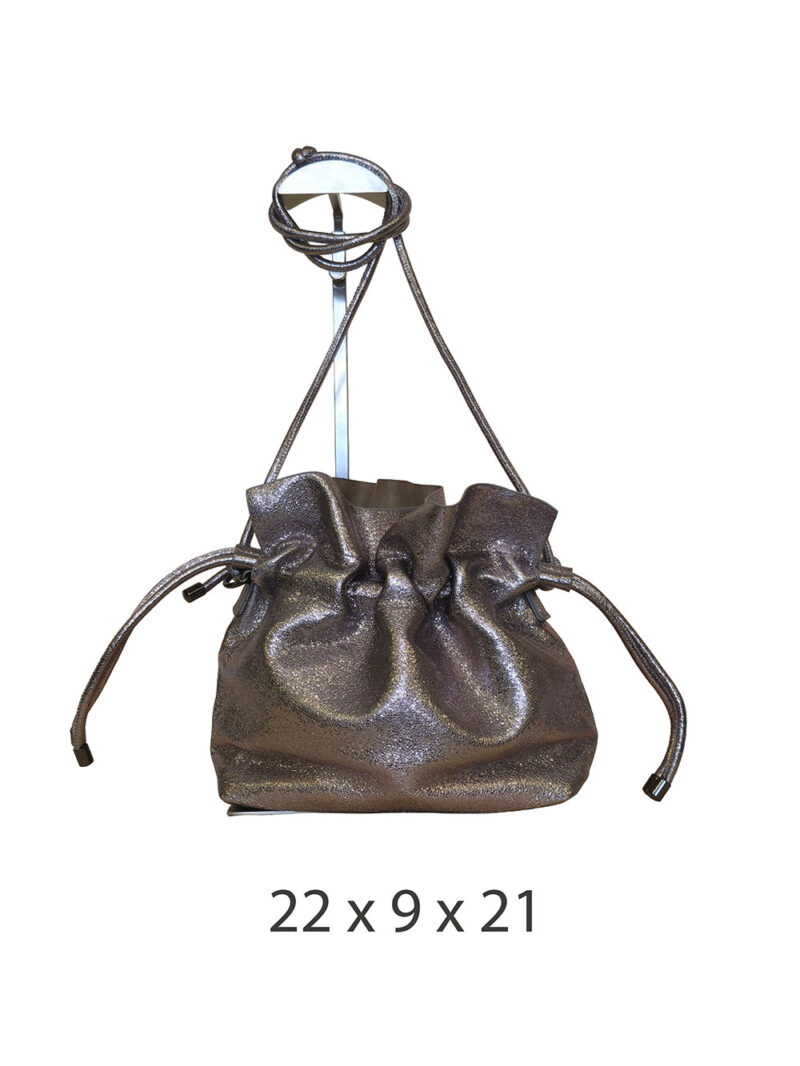 Torba 16 - small sparkly bucket - silver