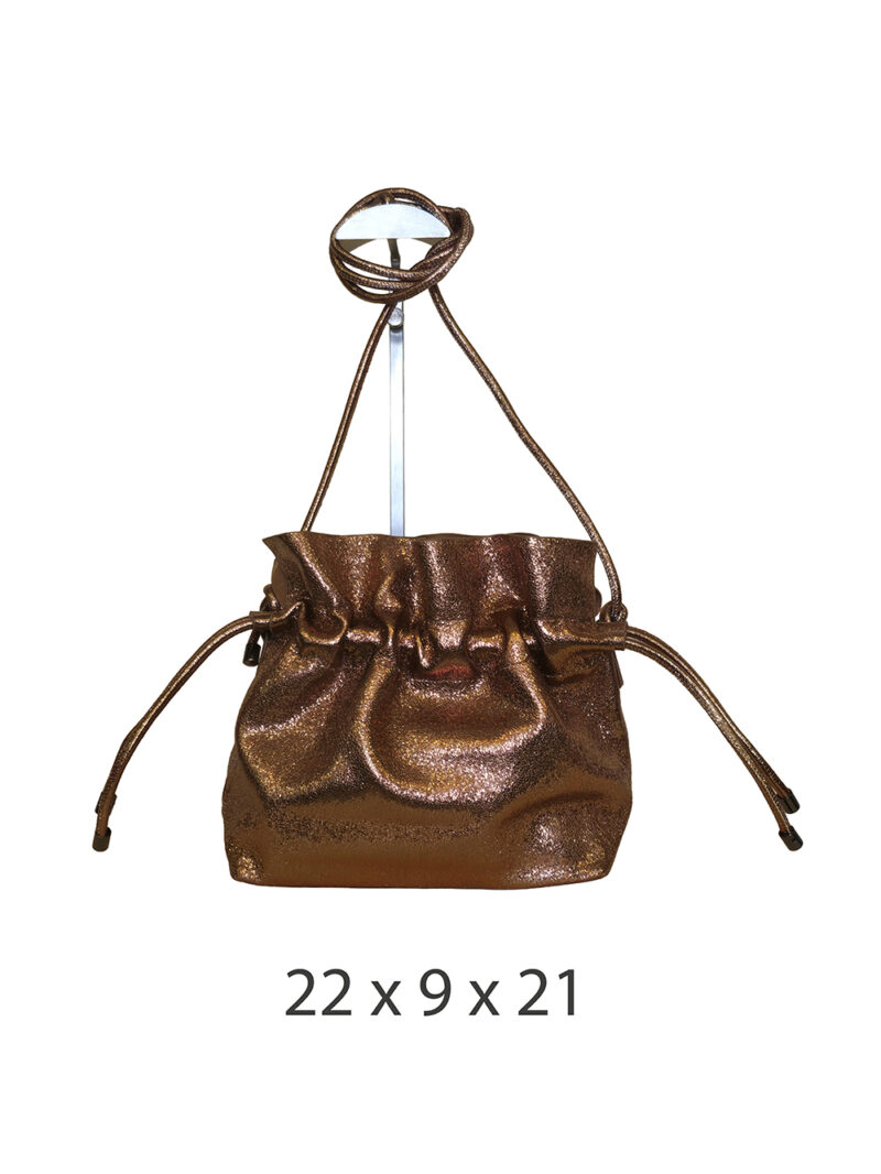 Torba 16 - small sparkly bucket - brown