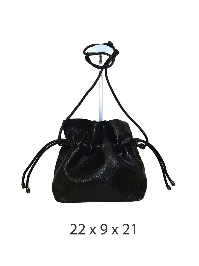 Torba 16 - small sparkly bucket - black
