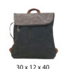 Torba 48 COCO - ruksak suede bicolor preklop 3 zips - black/soil