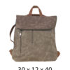 Torba 48 COCO - ruksak suede bicolor preklop 3 zips - khaki/coffee
