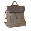 Torba 48 COCO - ruksak suede bicolor preklop 3 zips - khaki/coffee