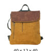 Torba 48 COCO - ruksak suede bicolor preklop 3 zips - yellow/brown
