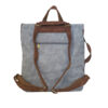 Torba 48 COCO - ruksak suede bicolor preklop 3 zips - grey/l.grey