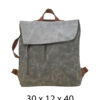 Torba 48 COCO - ruksak suede bicolor preklop 3 zips - grey/l.grey