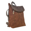 Torba 48 COCO - ruksak suede bicolor preklop 3 zips - brown/coffee