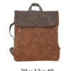 Torba 48 COCO - ruksak suede bicolor preklop 3 zips - brown/coffee