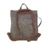 Torba 48 COCO - ruksak suede bicolor preklop 3 zips - coffee/soil