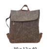 Torba 48 COCO - ruksak suede bicolor preklop 3 zips - coffee/soil