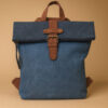 Torba 54 COCO - ruksak suede bicolor preklop 2 zips - l.blue/d.blue