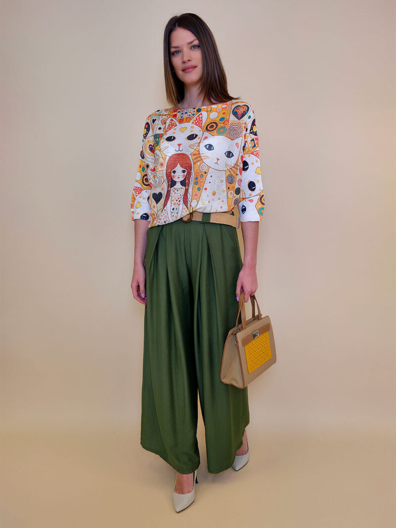 Pulover 20 Loraine - plt 3/4 - Girl &her cats