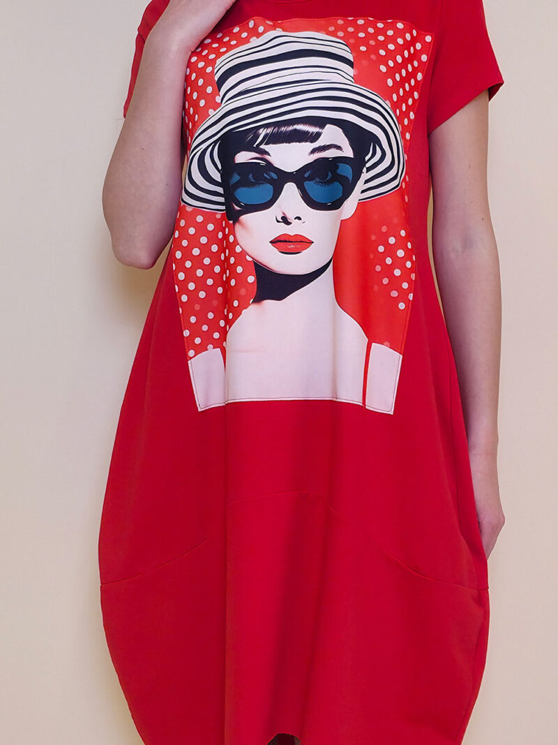 Haljina 27 Yavari - kratki rukav - red - Audrey in Red