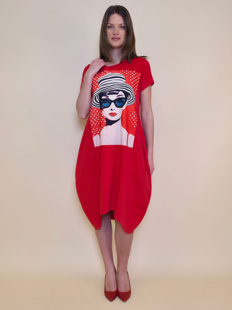 Haljina 27 Yavari - kratki rukav - red - Audrey in Red