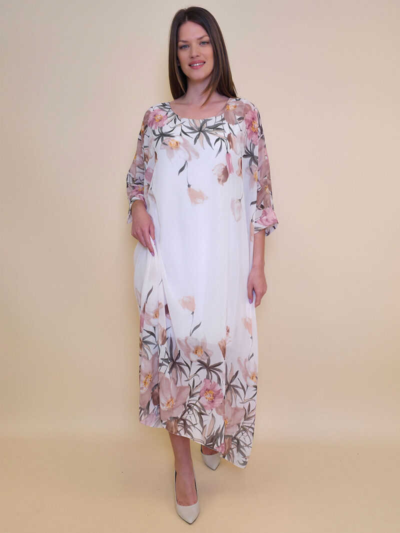 Kaftan 48 Beirut - gtte print tulips - beige